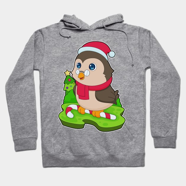 Owl Christmas Candy cane Hoodie by Markus Schnabel